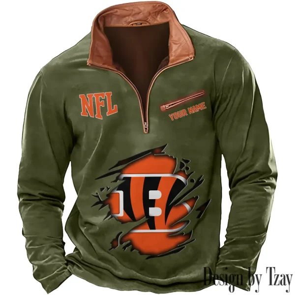 Cincinnati Bengals New Long Sleeve Quarter Zip Sweatshirt Casual Daily Streetwear AMCCLG000067 - Image 4