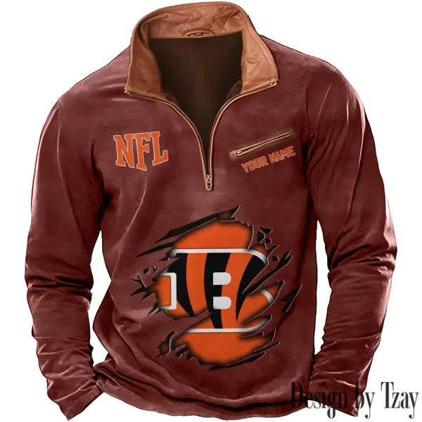 Cincinnati Bengals New Long Sleeve Quarter Zip Sweatshirt Casual Daily Streetwear AMCCLG000067 - Image 5