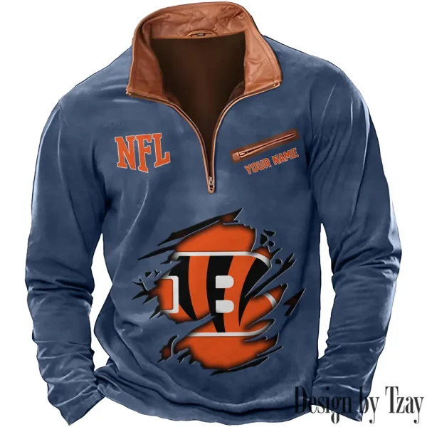 Cincinnati Bengals New Long Sleeve Quarter Zip Sweatshirt Casual Daily Streetwear AMCCLG000067 - Image 6