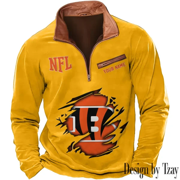 Cincinnati Bengals New Long Sleeve Quarter Zip Sweatshirt Casual Daily Streetwear AMCCLG000067 - Image 7