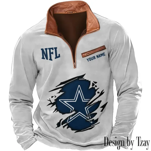 Dallas Cowboys New Long Sleeve Quarter Zip Sweatshirt Casual Daily Streetwear AMCCLG000019