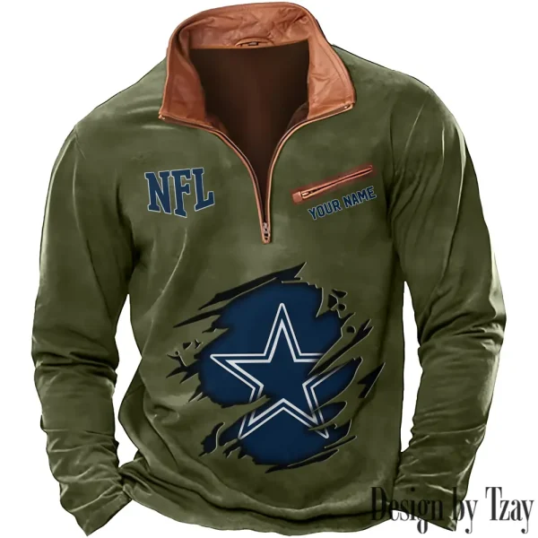 Dallas Cowboys New Long Sleeve Quarter Zip Sweatshirt Casual Daily Streetwear AMCCLG000019 - Image 2