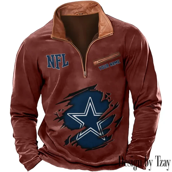 Dallas Cowboys New Long Sleeve Quarter Zip Sweatshirt Casual Daily Streetwear AMCCLG000019 - Image 6