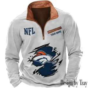 Denver Broncos New Long Sleeve Quarter Zip Sweatshirt Casual Daily Streetwear AMCCLG000020