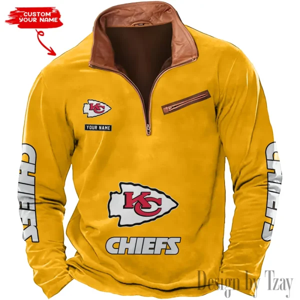 Kansas City Chiefs New Long Sleeve Quarter Zip Sweatshirt Casual Daily Streetwear AMCCLG000068 - Image 3