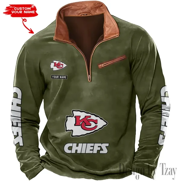 Kansas City Chiefs New Long Sleeve Quarter Zip Sweatshirt Casual Daily Streetwear AMCCLG000068 - Image 5