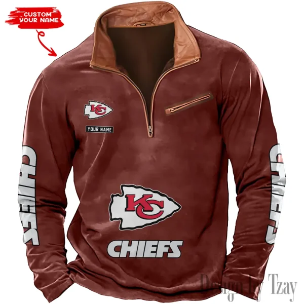 Kansas City Chiefs New Long Sleeve Quarter Zip Sweatshirt Casual Daily Streetwear AMCCLG000068 - Image 6