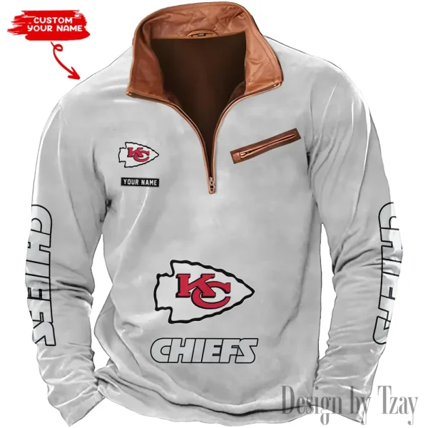 Kansas City Chiefs New Long Sleeve Quarter Zip Sweatshirt Casual Daily Streetwear AMCCLG000068 - Image 7
