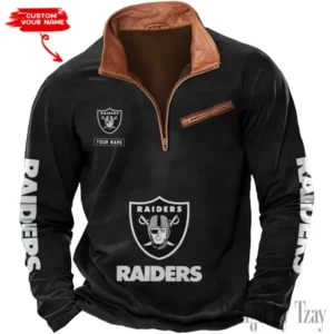 Las Vegas Raiders New Long Sleeve Quarter Zip Sweatshirt Casual Daily Streetwear AMCCLG000057