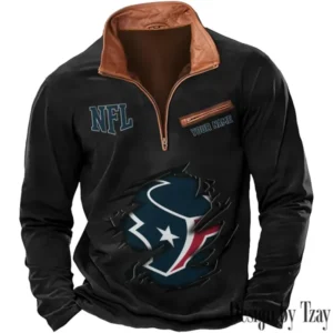 Houston Texans New Long Sleeve Quarter Zip Sweatshirt Casual Daily Streetwear AMCCLG000021