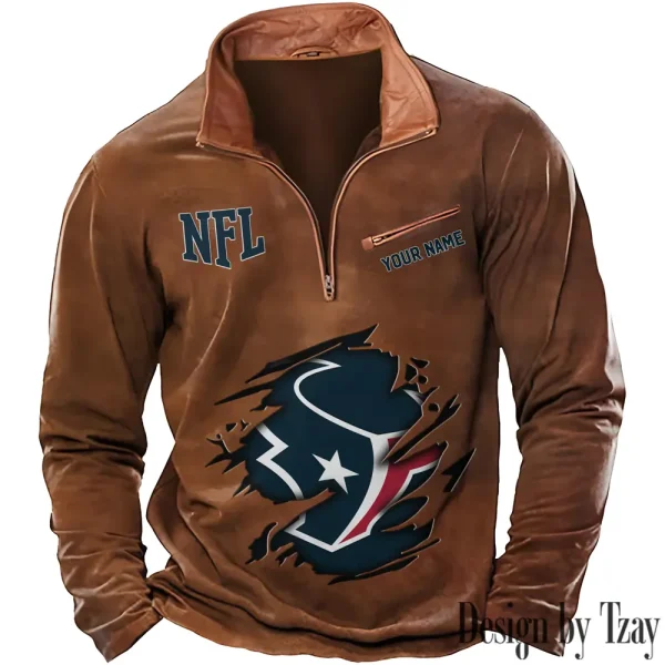 Houston Texans New Long Sleeve Quarter Zip Sweatshirt Casual Daily Streetwear AMCCLG000021 - Image 3