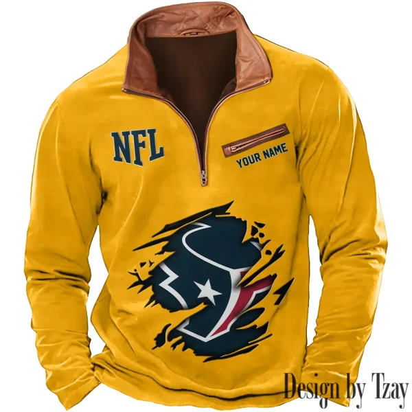 Houston Texans New Long Sleeve Quarter Zip Sweatshirt Casual Daily Streetwear AMCCLG000021 - Image 5