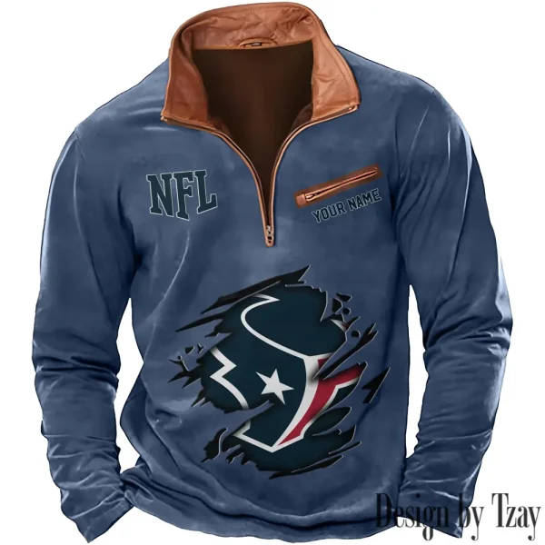Houston Texans New Long Sleeve Quarter Zip Sweatshirt Casual Daily Streetwear AMCCLG000021 - Image 6