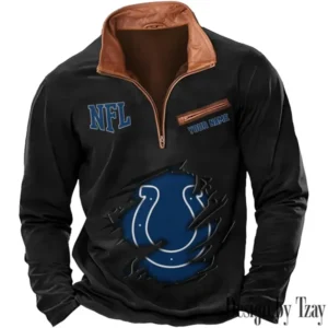 Indianapolis Colts New Long Sleeve Quarter Zip Sweatshirt Casual Daily Streetwear AMCCLG000069