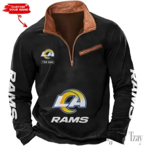 Los Angeles Rams New Long Sleeve Quarter Zip Sweatshirt Casual Daily Streetwear AMCCLG000038