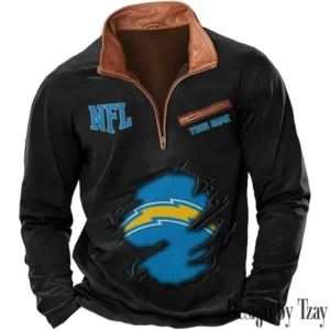 Los Angeles Chargers New Long Sleeve Quarter Zip Sweatshirt Casual Daily Streetwear AMCCLG000089