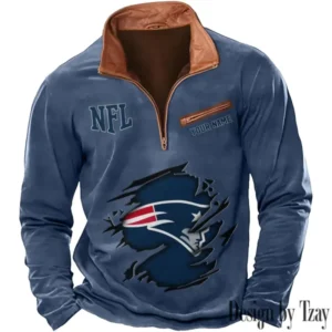 New England Patriots New Long Sleeve Quarter Zip Sweatshirt Casual Daily Streetwear AMCCLG000091