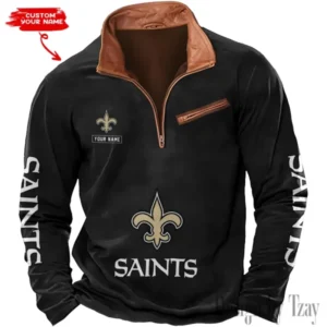 New Orleans Saints New Long Sleeve Quarter Zip Sweatshirt Casual Daily Streetwear AMCCLG000071