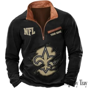 New Orleans Saints New Long Sleeve Quarter Zip Sweatshirt Casual Daily Streetwear AMCCLG000072