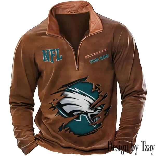 Philadelphia Eagles New Long Sleeve Quarter Zip Sweatshirt Casual Daily Streetwear AMCCLG000076 - Image 3