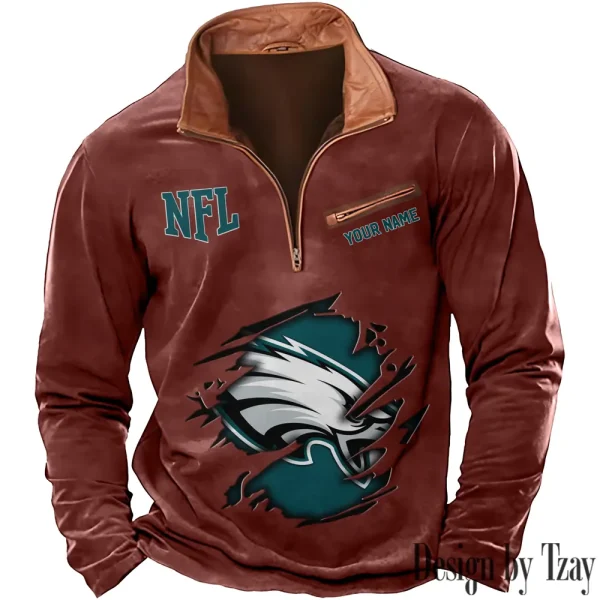 Philadelphia Eagles New Long Sleeve Quarter Zip Sweatshirt Casual Daily Streetwear AMCCLG000076 - Image 5