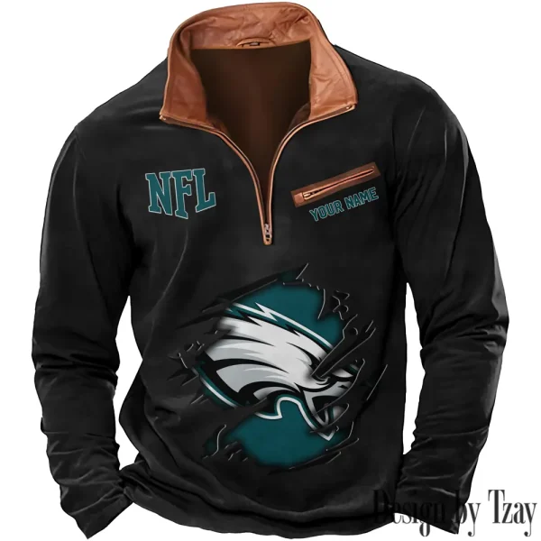 Philadelphia Eagles New Long Sleeve Quarter Zip Sweatshirt Casual Daily Streetwear AMCCLG000076