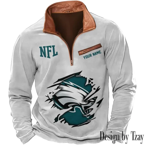 Philadelphia Eagles New Long Sleeve Quarter Zip Sweatshirt Casual Daily Streetwear AMCCLG000076 - Image 6