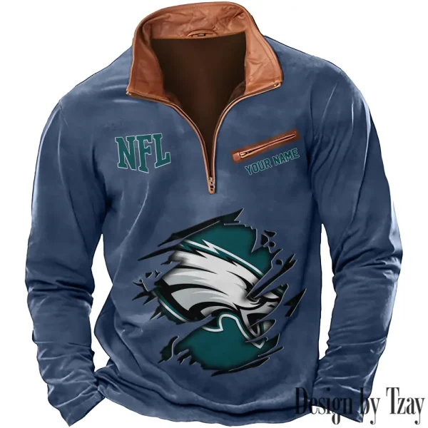 Philadelphia Eagles New Long Sleeve Quarter Zip Sweatshirt Casual Daily Streetwear AMCCLG000076 - Image 7
