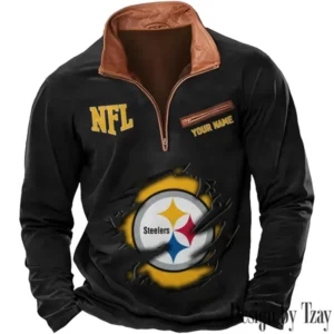 Pittsburgh Steelers New Long Sleeve Quarter Zip Sweatshirt Casual Daily Streetwear AMCCLG000077