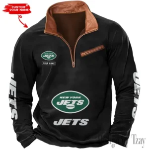 New York Jets New Long Sleeve Quarter Zip Sweatshirt Casual Daily Streetwear AMCCLG000012