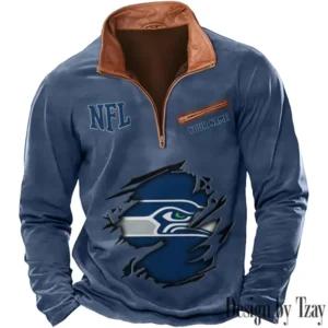 Seattle Seahawks New Long Sleeve Quarter Zip Sweatshirt Casual Daily Streetwear AMCCLG000040