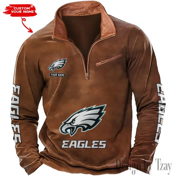 Philadelphia Eagles New Long Sleeve Quarter Zip Sweatshirt Casual Daily Streetwear AMCCLG000079 - Image 2