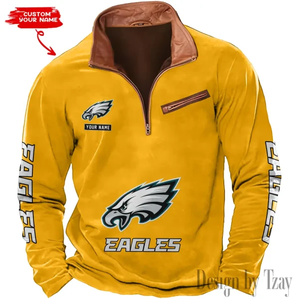 Philadelphia Eagles New Long Sleeve Quarter Zip Sweatshirt Casual Daily Streetwear AMCCLG000079 - Image 3