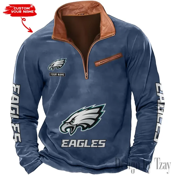 Philadelphia Eagles New Long Sleeve Quarter Zip Sweatshirt Casual Daily Streetwear AMCCLG000079 - Image 4