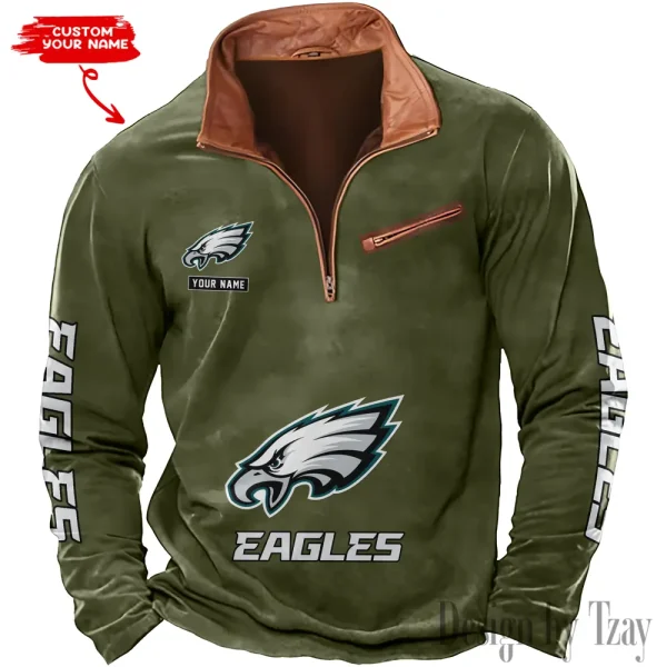Philadelphia Eagles New Long Sleeve Quarter Zip Sweatshirt Casual Daily Streetwear AMCCLG000079