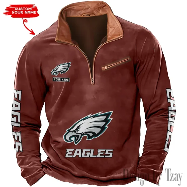 Philadelphia Eagles New Long Sleeve Quarter Zip Sweatshirt Casual Daily Streetwear AMCCLG000079 - Image 5