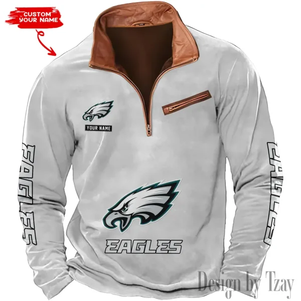 Philadelphia Eagles New Long Sleeve Quarter Zip Sweatshirt Casual Daily Streetwear AMCCLG000079 - Image 6
