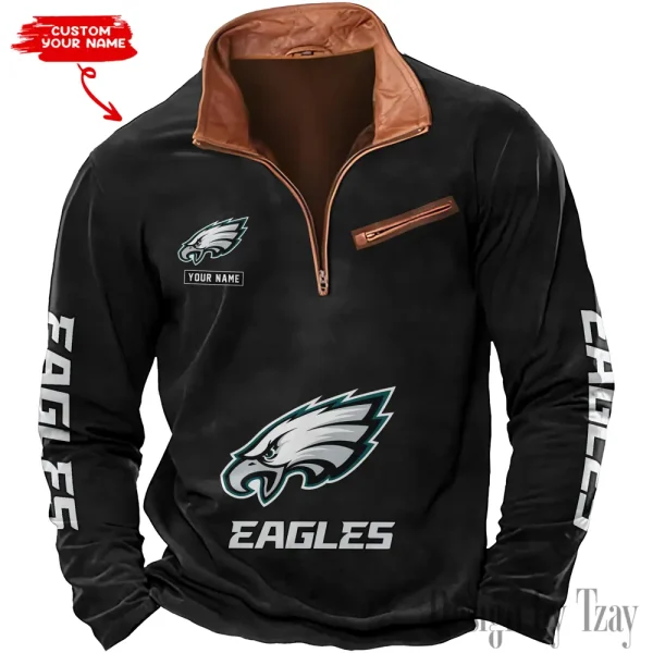 Philadelphia Eagles New Long Sleeve Quarter Zip Sweatshirt Casual Daily Streetwear AMCCLG000079 - Image 7