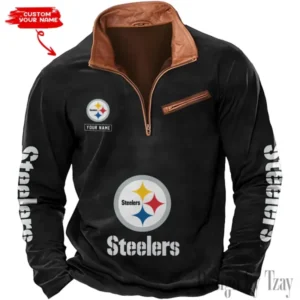 Pittsburgh Steelers New Long Sleeve Quarter Zip Sweatshirt Casual Daily Streetwear AMCCLG000080