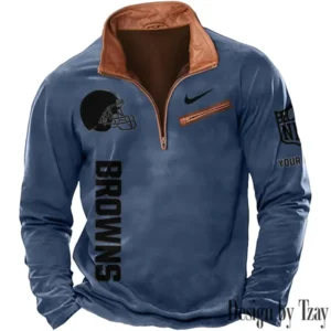 Cleveland Browns New Long Sleeve Quarter Zip Sweatshirt Casual Daily Streetwear AMCCLG000032