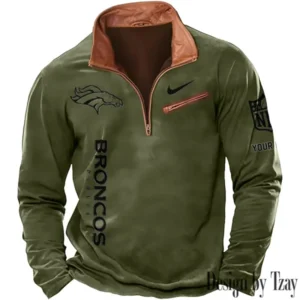 Denver Broncos New Long Sleeve Quarter Zip Sweatshirt Casual Daily Streetwear AMCCLG000013