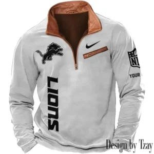 Detroit Lions New Long Sleeve Quarter Zip Sweatshirt Casual Daily Streetwear AMCCLG000003