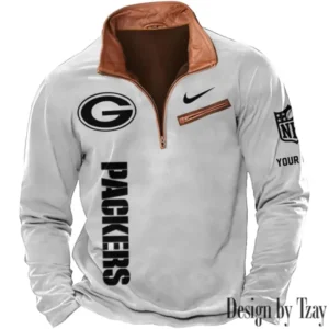 Green Bay Packers New Long Sleeve Quarter Zip Sweatshirt Casual Daily Streetwear AMCCLG000048
