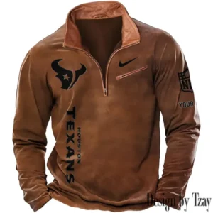 Houston Texans New Long Sleeve Quarter Zip Sweatshirt Casual Daily Streetwear AMCCLG000024
