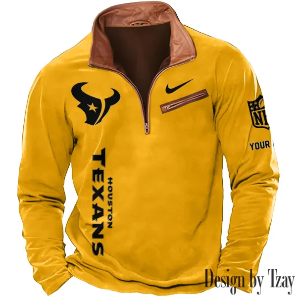 Houston Texans New Long Sleeve Quarter Zip Sweatshirt Casual Daily Streetwear AMCCLG000024 - Image 3