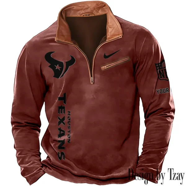 Houston Texans New Long Sleeve Quarter Zip Sweatshirt Casual Daily Streetwear AMCCLG000024 - Image 6