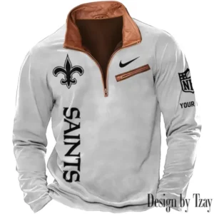New Orleans Saints New Long Sleeve Quarter Zip Sweatshirt Casual Daily Streetwear AMCCLG000064