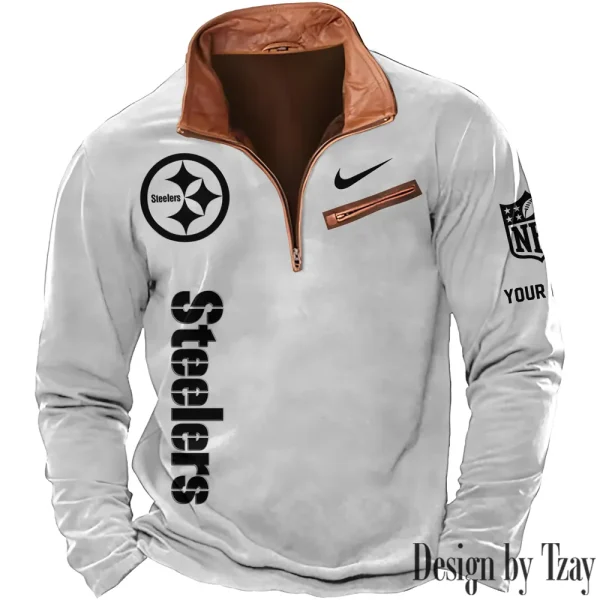 Pittsburgh Steelers New Long Sleeve Quarter Zip Sweatshirt Casual Daily Streetwear AMCCLG000075