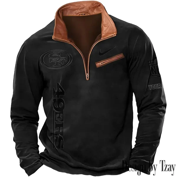 San Francisco 49ers New Long Sleeve Quarter Zip Sweatshirt Casual Daily Streetwear AMCCLG000073 - Image 3