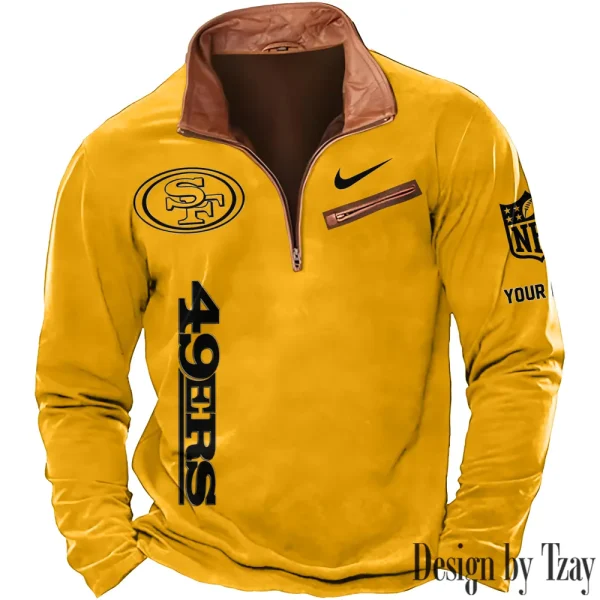 San Francisco 49ers New Long Sleeve Quarter Zip Sweatshirt Casual Daily Streetwear AMCCLG000073 - Image 5